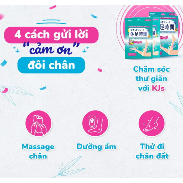 KJS Miếng Dán Giúp Thư Giãn Bàn Chân Gói 6 Miếng