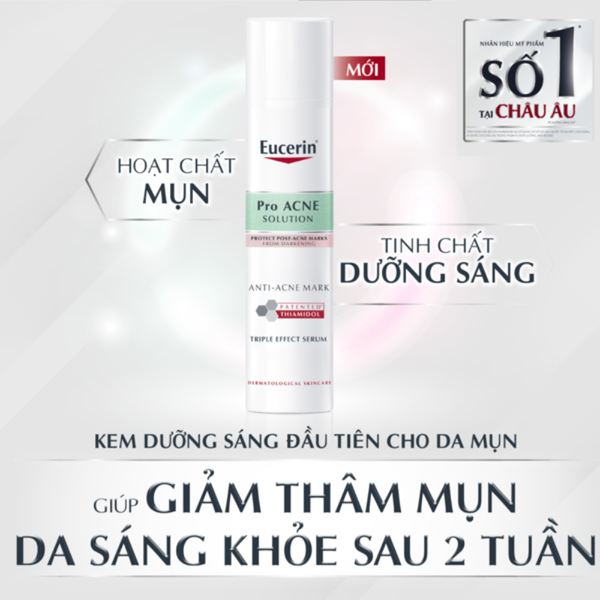 Eucerin Tinh Chất Mờ Thâm Mụn, Sáng Da Pro Acne Triple Effect Serum 40ml