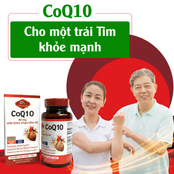 Olympian Labs Viên Uống Hỗ Trợ Sức Khỏe Tim Mạch COQ10 100mg 60 Viên