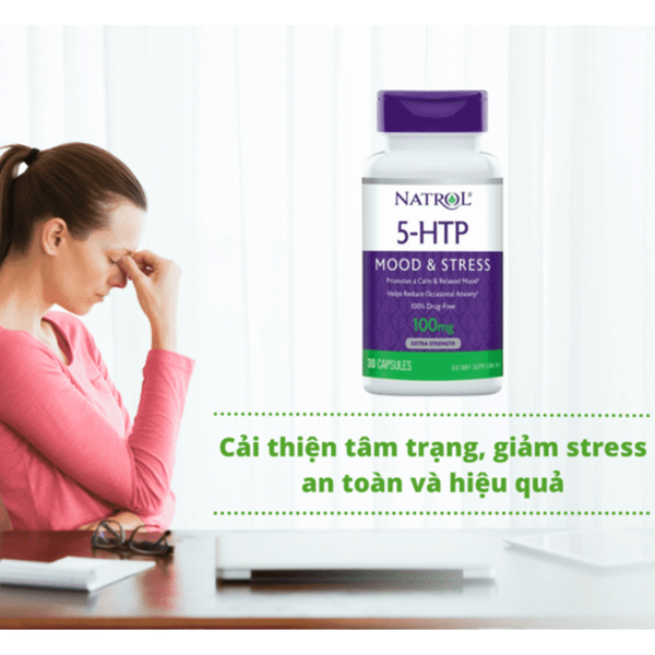 Natrol Viên Uống Giảm Căng Thẳng, Cải Thiện Tâm Trạng 5-HTP Mood & Stress 100mg 30 Viên