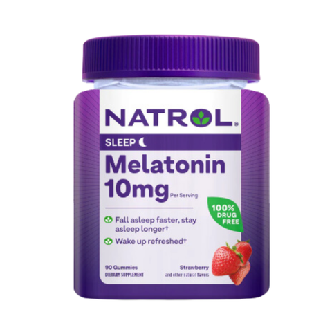 Natrol Gummies Kẹo Dẻo Ngủ Ngon Melatonin 10mg Vị Dâu 90 Viên