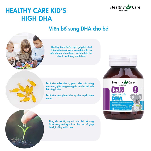 Healthy Care Viên Bổ Sung DHA Cho Trẻ Từ 4 Tháng Tuổi 60 Viên