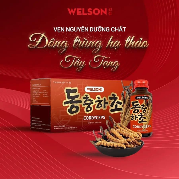 Welson Nước Uống Đông Trùng Hạ Thảo Cordyceps 75ml 10 Chai