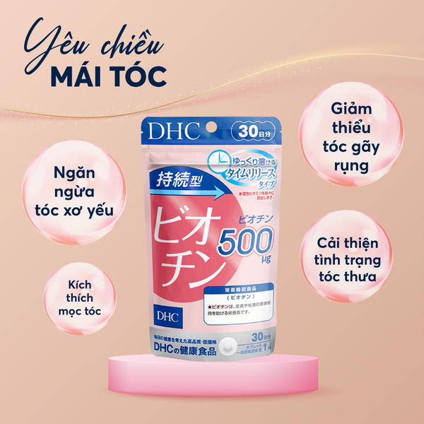 DHC Viên Uống Hỗ Trợ Ngăn Rụng Tóc Sustained Release Biotin 30 Ngày