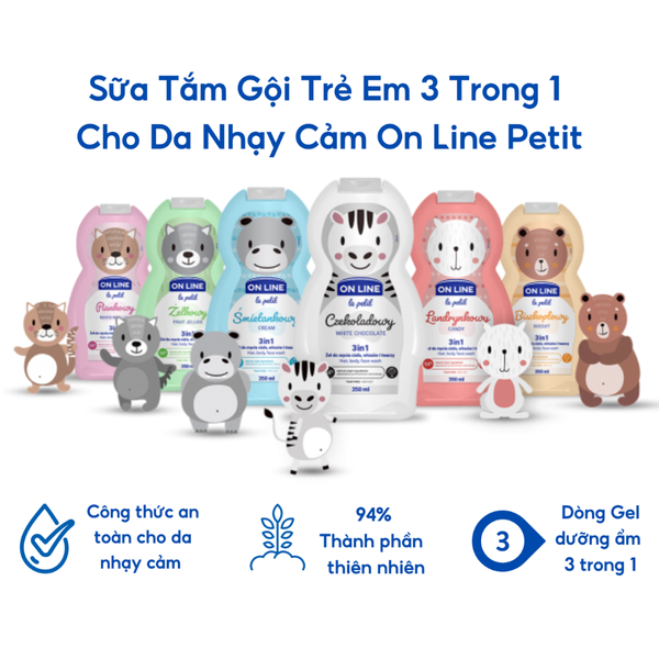 On Line Sữa Tắm Gội Trẻ Em Le Petit 3in1 350ml