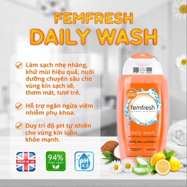 Femfresh Dung Dịch Vệ Sinh Phụ Nữ Hằng Ngày Daily Intimate Wash 250ml