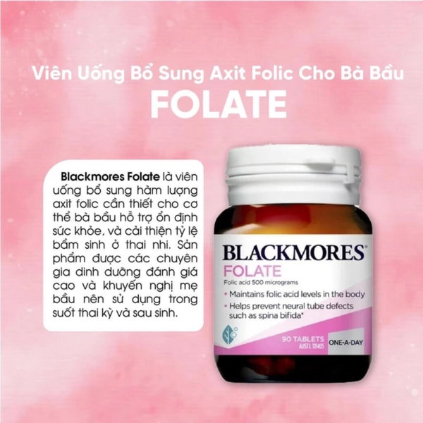 Viên Uống Axit Folic Chống Dị Tật Thai Nhi Blackmores Folate 90 Viên