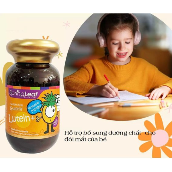 SpringLeaf Viên Nhai Bổ Mắt Cho Bé Aussie Lutein Kids Gummy 80 Viên