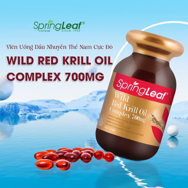 SpringLeaf Viên Uống Dầu Nhuyễn Thể Wild Red Krill Oil Complex 700mg 60 Viên