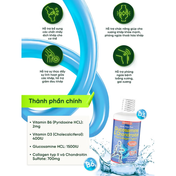 [HSD 31/03/2026] Pharmekal Nước Uống Bổ Khớp Joint Flex Plus Glucosamine & Chondroitin 946ml