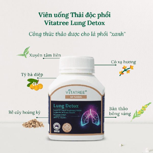 Hỗ Trợ Thải Độc Phổi Lung Detox Vitatree Của Úc 60 Viên
