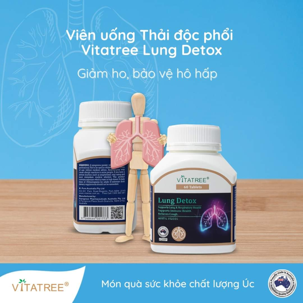 Vitatree Viên Uống Hỗ Trợ Thải Độc Phổi Lung Detox 60 Viên