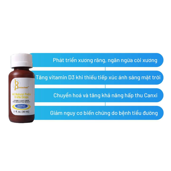 BProtected Siro Bổ Sung Vitamin D Cho Trẻ Pedia D Vite Drops 30ml