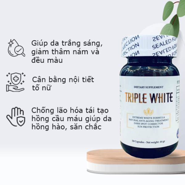 Triple White Viên Uống Hỗ Trợ Trắng Da Dietary Supplement 50 Viên