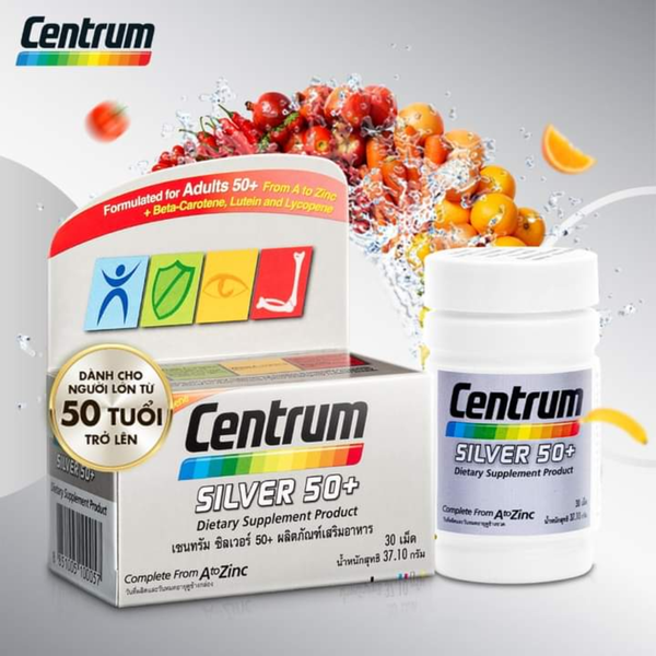 Centrum Viên Uống Bổ Sung Vitamin Tổng Hợp Cho Người Trên 50 Tuổi Silver 50+ 30 Viên