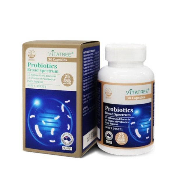 [HSD 31/12/2025] Vitatree Viên Uống Bổ Sung Lợi Khuẩn Probiotic Broad Spectrum 30 Viên