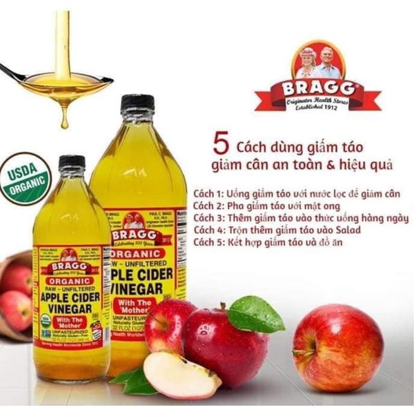 Bragg Organic Giấm Táo Hữu Cơ Apple Cider Vinegar