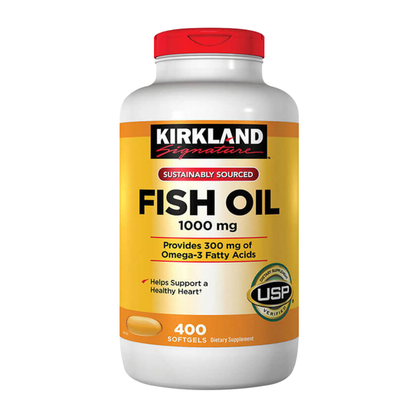 Viên Uống Dầu Cá Hỗ Trợ Tim Mạch Kirkland Signature Fish Oil 1000mg Mỹ 400 viên