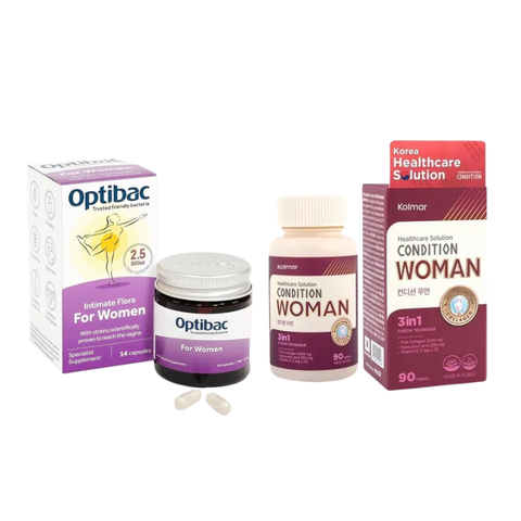 Combo Kolmar Woman Và Optibac 14 Viên Hỗ Trợ Điều Hòa Nội Tiết, Hệ Vi Sinh Cho Nữ