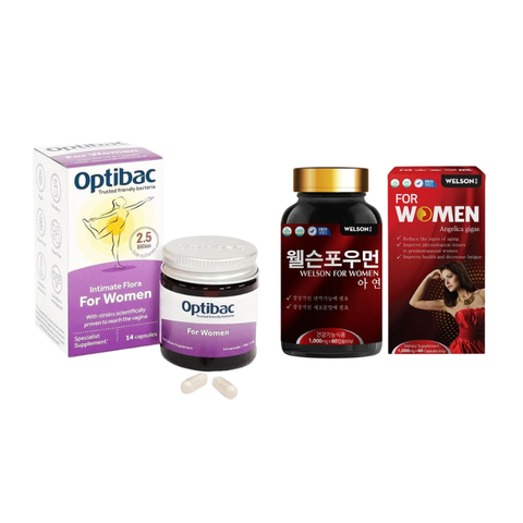 Combo Welson For Women Và Optibac 14 Viên Hỗ Trợ Điều Hòa Nội Tiết, Hệ Vi Sinh Cho Nữ