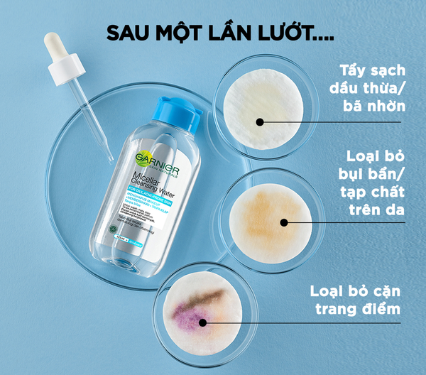 Garnier Nước Tẩy Trang Sạch Sâu Cho Da Dầu Màu Xanh Dương 125ml