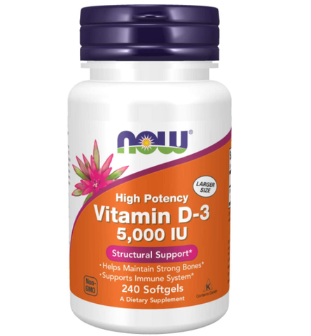 Now Foods Viên Uống Bổ Sung Vitamin D3 5000 IU 240 Viên