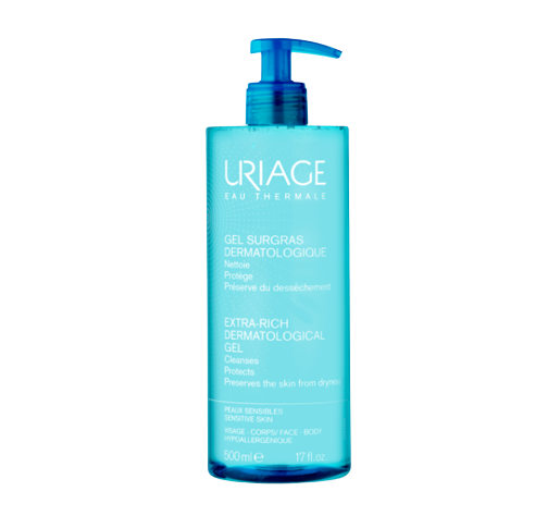 Uriage Gel Làm Sạch Dưỡng Ẩm Da Mặt Và Cơ Thể Gel Surgras Dermatologique 500ml