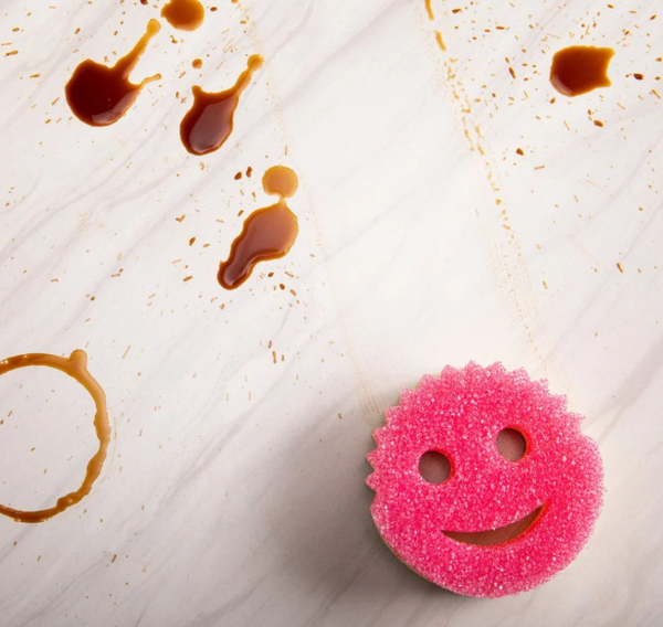 Scrub Mommy Bọt Biển Mặt Cười Dạng Mỏng 1 Inch 2 Mặt Lau Chùi Đa Năng  Essentials Pink 1 Miếng