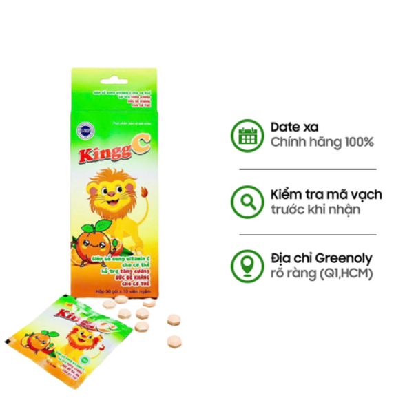 Kingg C Viên Ngậm Bổ Sung Vitamin C Hỗ Trợ Tăng Đề Kháng 300 Viên-Quà Tặng