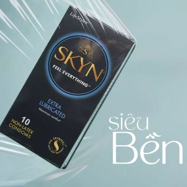 Skyn Bao Cao Su Không Mùi, Nhiều Gel Extra Lubricated Hộp 10 Cái