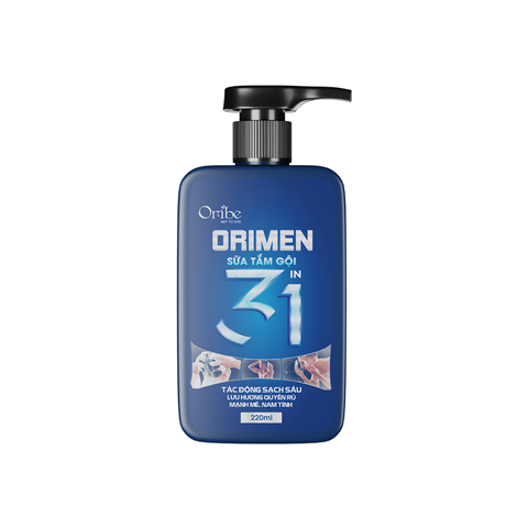Orimen Sữa Tắm Gội 3 in 1 Cho Nam Hương Quyến Rũ Mạnh Mẽ 220ml