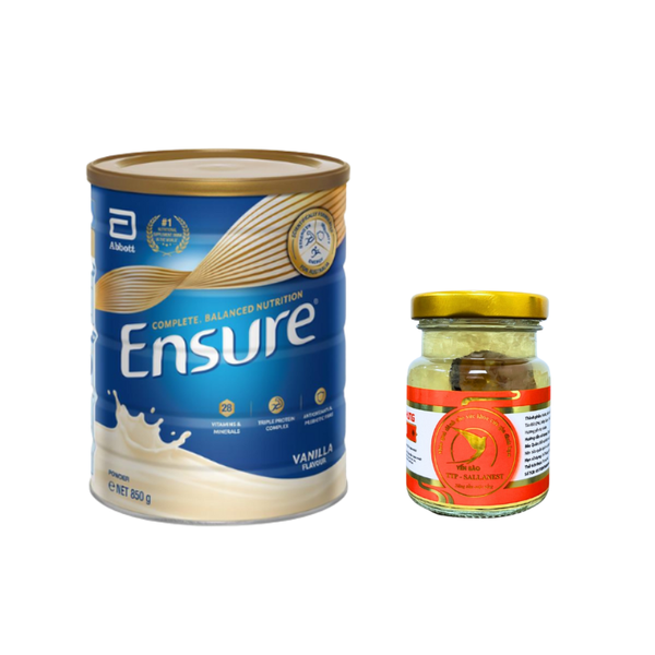 Combo Thăm Bệnh Bổ Sung Dinh Dưỡng Cho Người Vừa Ốm Yến Sallanest Táo Đỏ & Sữa Bột Ensure