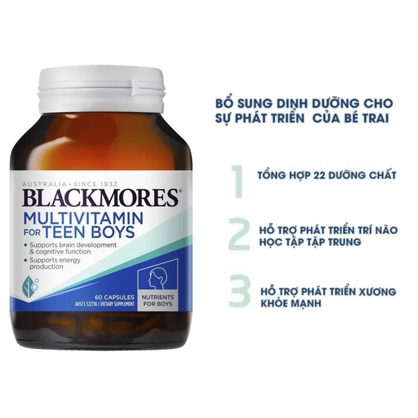 Blackmores Viên Uống Bổ Sung Vitamin Tổng Hợp Cho Bé Trai Multivitamin For Teen Boys 60 Viên