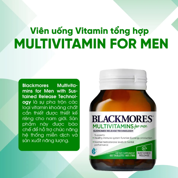 Blackmores Vitamin Tổng Hợp Cho Nam Multivitamins For Men 60 Viên