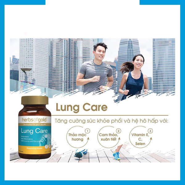 Herbs of Gold Viên Uống Tăng Cường Hệ Hô Hấp Lung Care 60 Viên