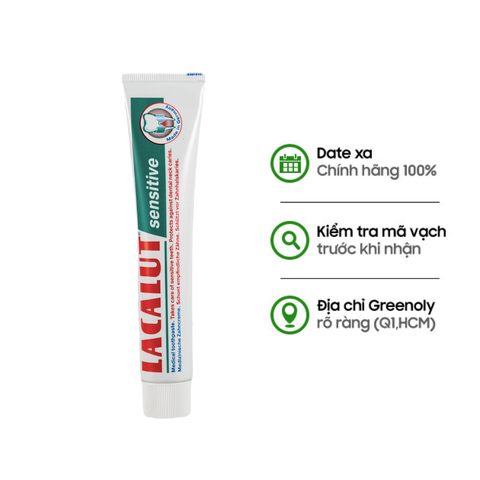 Lacalut Extra Sensitive Kem Đánh Răng Cho Răng Ê Buốt, Ngăn Ngừa Viêm Nướu 75ml