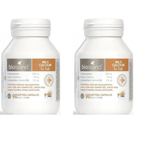 Bio Island Canxi Milk Calcium Sữa Bò Non Bổ Sung Canxi Cho Bé 90 Viên