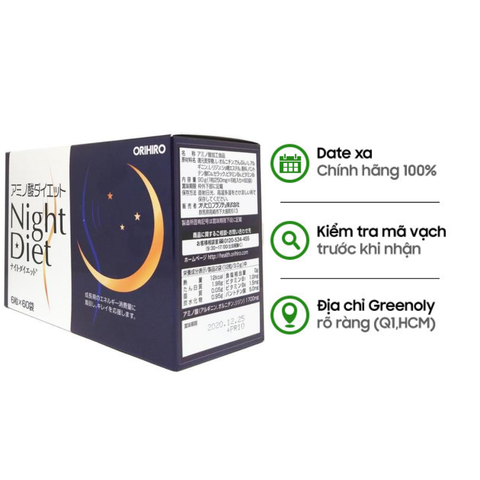 Orihiro Viên Uống Hỗ Trợ Giảm Cân Night Diet Hộp 60 Gói