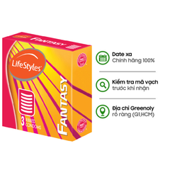 LifeStyles Bao Cao Su Fantasy Có Gân Ngang Hộp 3 Cái