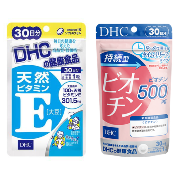 Combo DHC Phục Hồi Tăng Mượt Tóc Bổ Sung Biotin & Vitamin E 30 Ngày