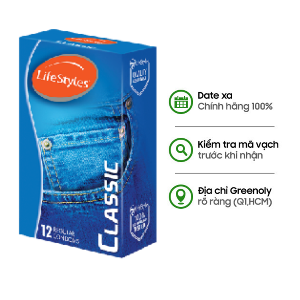 LifeStyles Bao Cao Su Classic Mềm Mại Hộp 12 Cái