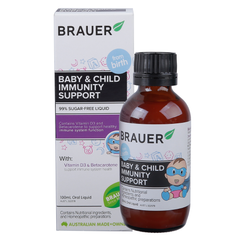 Brauer Nước Uống Tăng Cường Sức Đề Kháng Cho Trẻ Baby & Child Immunity Support 100ml - Hạn Sử Dụng 31/12/2024