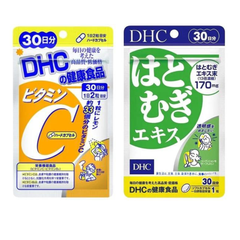 Combo Dưỡng Trắng Da - DHC Vitamin C 30 Ngày, DHC Trắng Da 30 Ngày