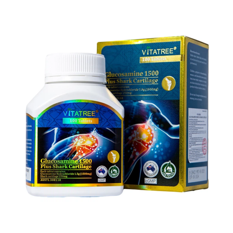 Vitatree Viên Uống Hỗ Trợ Xương Khớp Glucosamine, Sụn Cá Mập 1500mg 100 Viên