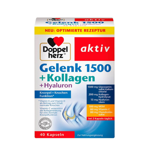 Doppelherz Hỗ Trợ Xương Khớp Gelenk 1500 Kollagen Hyaluron 40 Viên