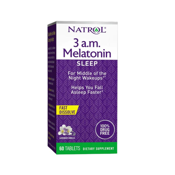 Natrol Viên Hỗ Trợ Giảm Thức Giấc Nửa Đêm 3am Melatonin Sleep 60 Viên