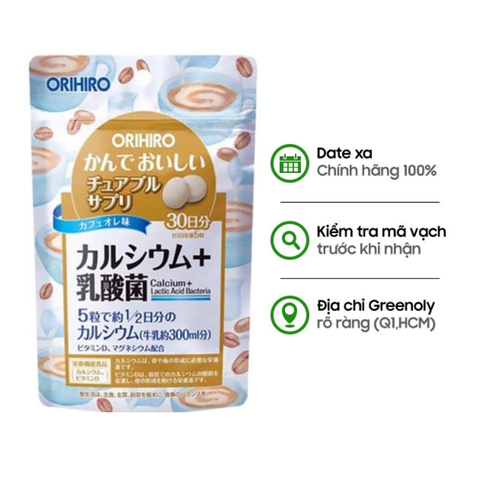 Orihiro Viên Uống Bổ Sung Canxi Và Lợi Khuẩn Dạng Túi 150 Viên