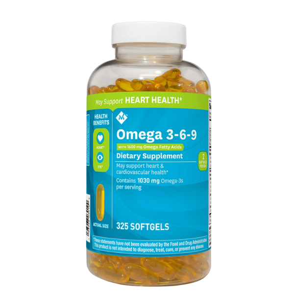 Member’s Mark Viên Uống Bổ Sung Vitamin Omega 3 6 9 Supports Heart Health 325 Viên