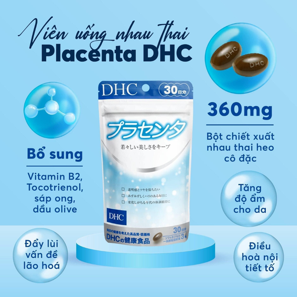 DHC Viên Uống Nhau Thai Chống Oxy Hóa, Đẹp Da Placenta 30 Ngày
