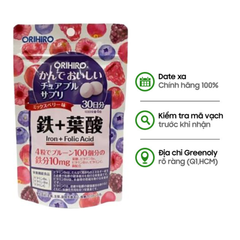 Orihiro Viên Bổ Sung Sắt Và Folic Acid Dạng Túi 120 Viên